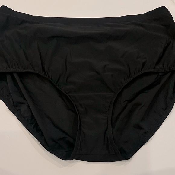 New Swim Solutions Plus Size Mid-Rise Tummy-Control Swim Bottoms Black Size 24W - Picture 10 of 14